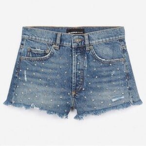 The Kooples Studded Raw Hem Jean Shorts